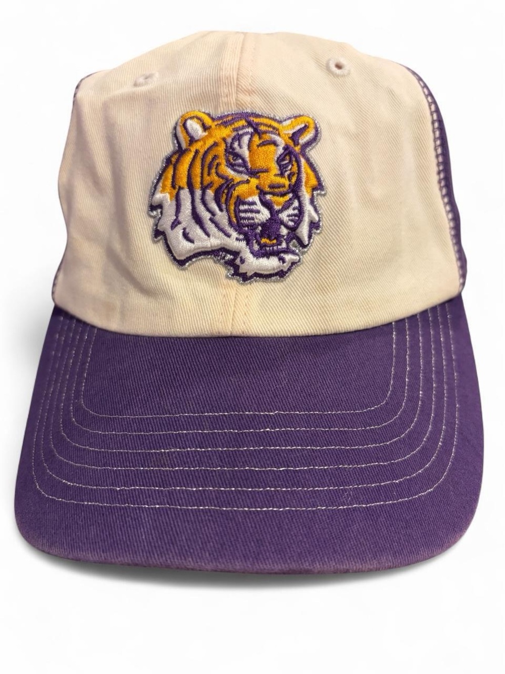 NWOT Rare Vintage LSU Tigers Hat ‘47 Twins Metallic Silver Stitch Toonces Script